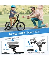 18 Inch Kids Bike with Removable Training Wheels for Aged 3-8 Years Old