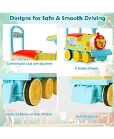 6V Electric Kids Ride On Car Toy Train with 16 Pieces Tracks