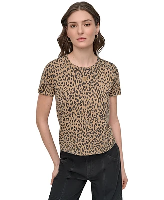 Dkny Jeans Petite Animal Print Short-Sleeve T-Shirt