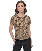 Dkny Jeans Petite Animal Print Short-Sleeve T-Shirt