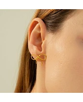 Sterling Silver 18k Gold Plated Colette Chic Bow Stud Earrings
