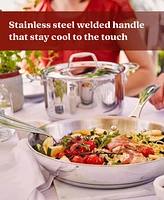 Alva Chef 11" Stainless Steel Frying Pan - Non-Toxic Pfas/Pfoa/Ptfe Free, Stay-Cool Handle - Induction Ready - Oven & Dishwasher Safe