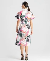 Natori Women's Cotton Short-Sleeve Shirtdress