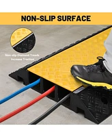 Yescom 3-Channel Rubber Cable Ramp 40000 Lbs Wire Cord Ramp Driveway Hose Cover Protector Speed Bumps for Driveway Hose Pipe Hider