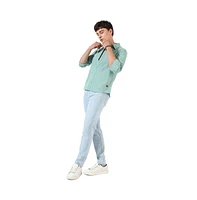 Campus Sutra Men's Solid Aqua Green Regular Fit Casual Shirt