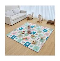 Slickblue Double-Sided Baby Play Mat Soft Crawling Floor Mat for Kids Activity and Tummy Time