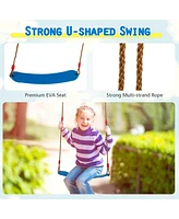 Gymax 3-in-1 Kids Swing Set 660 Lbs Carbon Steel Swing Frame w/ Belt Swing for Toddlers