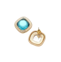 Sohi Geometric-Stone Stud Earrings