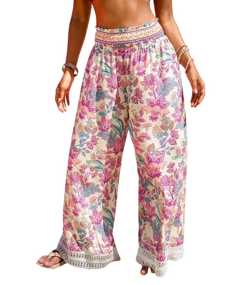 Cupshe Women's Desert Dreamer Floral Cover-Up Pants