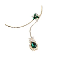 Sohi Teardrop Stone Lariat Necklace