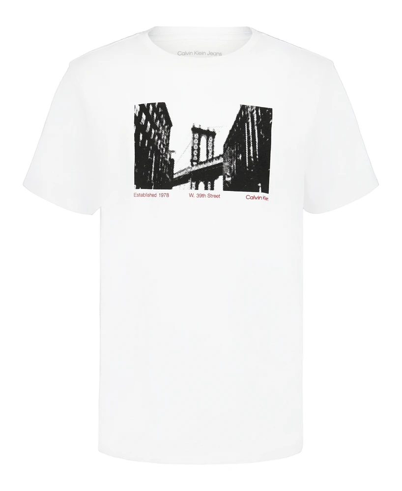 Calvin Klein Big Boys Manhattan Bridge Short Sleeve T-Shirt