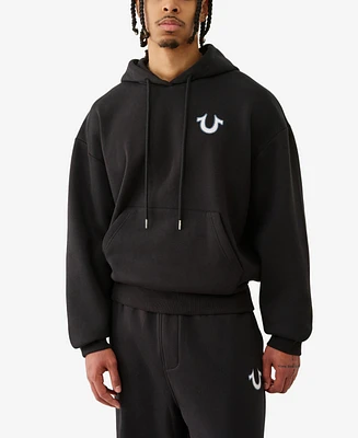 True Religion Men's Mesh Logo Pullover Hoodie