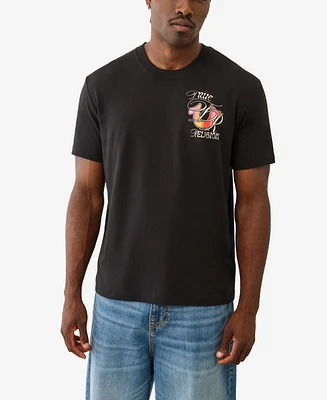 True Religion Men's Short Sleeve Ombre Graphic T-Shirt