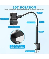 ZealSound 19-inch Microphone Stand, Flexible Gooseneck Clip Holder for Mics with 1.03"–2.59" Outer Diameter, 3/8"–5/8" Adapter, for Blue Yeti