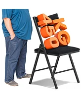 Sugift 6 Pack Velvet Padded Folding Chair Comfortable and Heavy-Duty Seating