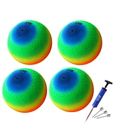 Playground Balls, Kickball, Bouncy Dodge Ball, Handball for Indoor and Outdoor(Rainbow-4 Pack, 8.5-inch)