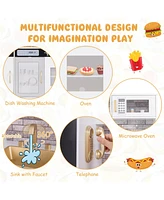 Slickblue Pretend Play Kitchen with Utensils for Kids Aged 3+