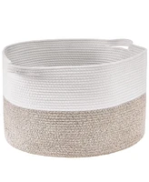 Slickblue Cotton Rope Storage Basket Woven Organizer Bin for Blankets Towels or Pillows