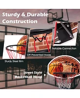 Wall Mounted Fan Backboard With 2 nets Basketball Hoop and Rim Outdoor Indoor Sports