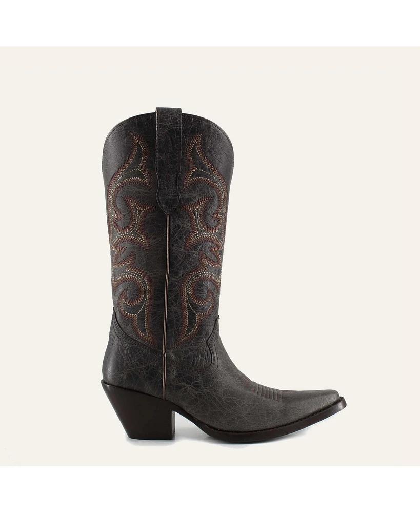 Tessa Fine Leather Cowgirl Boots - Stylish Western Footwear & Comfort By Buck Brana