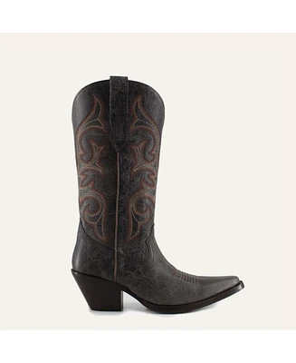 Tessa Fine Leather Cowgirl Boots - Stylish Western Footwear & Comfort By Buck Brana