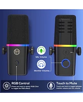 ZealSound Xlr/Usb Dynamic Microphone for Gaming, Podcast, Rgb Light, Mute, Mic Gain, Headphones Jack, Boom Arm Stand for iPhone, Pc, YouTube