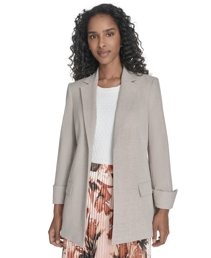 Calvin Klein Petite Notch Collar Open Front Blazer