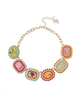 Betsey Johnson Faux Stone Backyard Stone Bib Necklace