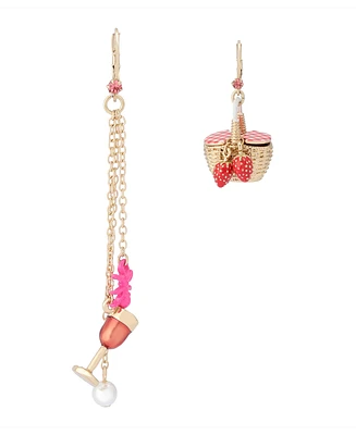 Betsey Johnson Faux Stone Backyard Picnic Basket Mismatch Earrings