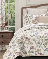 Royal Court Rosewood Botanical Leaf 3-Pc. Quilt Set, King/California King
