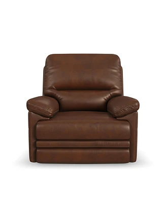 Flexsteel David 43" Pecan Leather Power Gliding Recliner