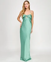 Seni & Cade Women's Satin Tiered Cowl-Neck Gown