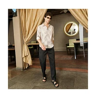 Campus Sutra Men's Saltbox Beige Faded Strokes Shirt