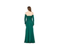 Amri Women's Off-The-Shoulder Pleat Drape Gown