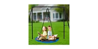 Slickblue Toddler Oxford Fabric Tree Saucer Swing Outdoor Hanging for Backyard and Garden