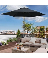 7.5ft 7.5ft Patio Umbrella with Crank and Push Button Tilt, Outdoor Table Market Umbrella with Aluminum Pole