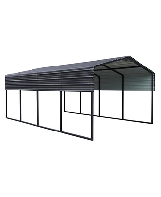 Mondawe 12x20 Ft Steel Galvanized Carport,Heavy Duty Canopy Outdoor Garage