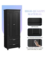 Casainc 62.5"H Tall Storage Cabinet with 2 Drawers for Bathroom or Office Use
