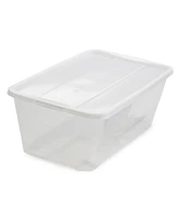 Life Story 6 Quart Rectangular Clear Plastic Lidded Storage Shoe Box, 4 Pack
