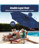One 10' Patio Umbrella Outdoor Table Market Yard Umbrella with Push Button Tilt/Crank