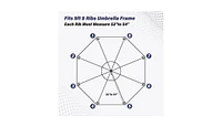 One 9' Patio Umbrella Replacement Canopy Outdoor Table Market Yard Umbrella Replacement Top Cover