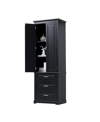 Casainc 70"H Tall Storage Cabinet with 3 Drawers for Bathroom or Office Use