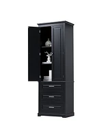Casainc 70"H Tall Storage Cabinet with 3 Drawers for Bathroom or Office Use