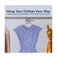 SereneLife 150 Pack Velvet Hangers - Non-Slip with 360° Swivel Hook