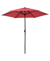 Yescom 7.5 Ft Outdoor Patio Umbrella 6 Ribs with Scale Tilt Button Strap UV30+ Sunshade Garden Parasol for Yard Deck Market Pool Red