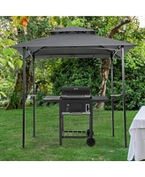 Flynama 8x5Ft Grill Gazebo Replacement Canopy,Double Tiered Bbq Tent Roof Top Cover