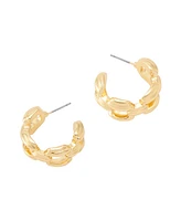 Robert Lee Morris Soho Ribbed Link Hoop Earrings