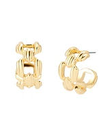 Robert Lee Morris Soho Ribbed Link Hoop Earrings