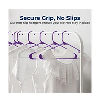 SereneLife 30 Pack Plastic Clothes Hangers – Non-Slip, Heavy Duty Adult Coat Hanger Set with 360° Swivel Hook – Slim, Space-Saving