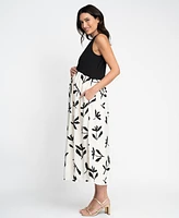 Seraphine Women's Maternity Mixed Media Midi Dress